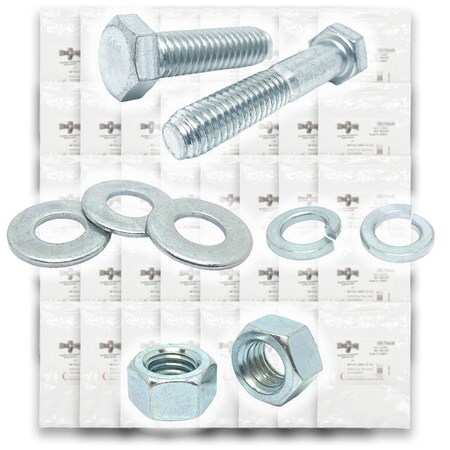 Boltsandnuts.Com Metric Class 10.9 Hex Cap Screws, Hex Nuts, Flat & Lock Washers Coarse Thread Zinc Clear - 1268 PCS Assortment Kit #360